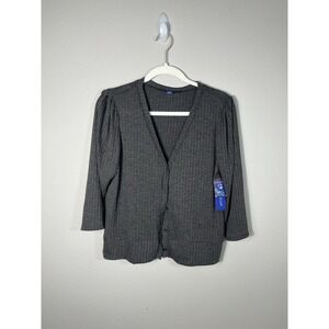 Apt.9 Women's Lightweight Black  3/4 Sleeve Cardigan Size Medium